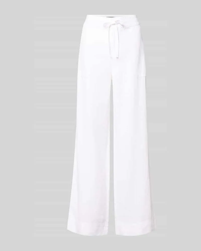 Ralph Lauren Regular Fit Weite Hose aus reinem Leinen Weiss