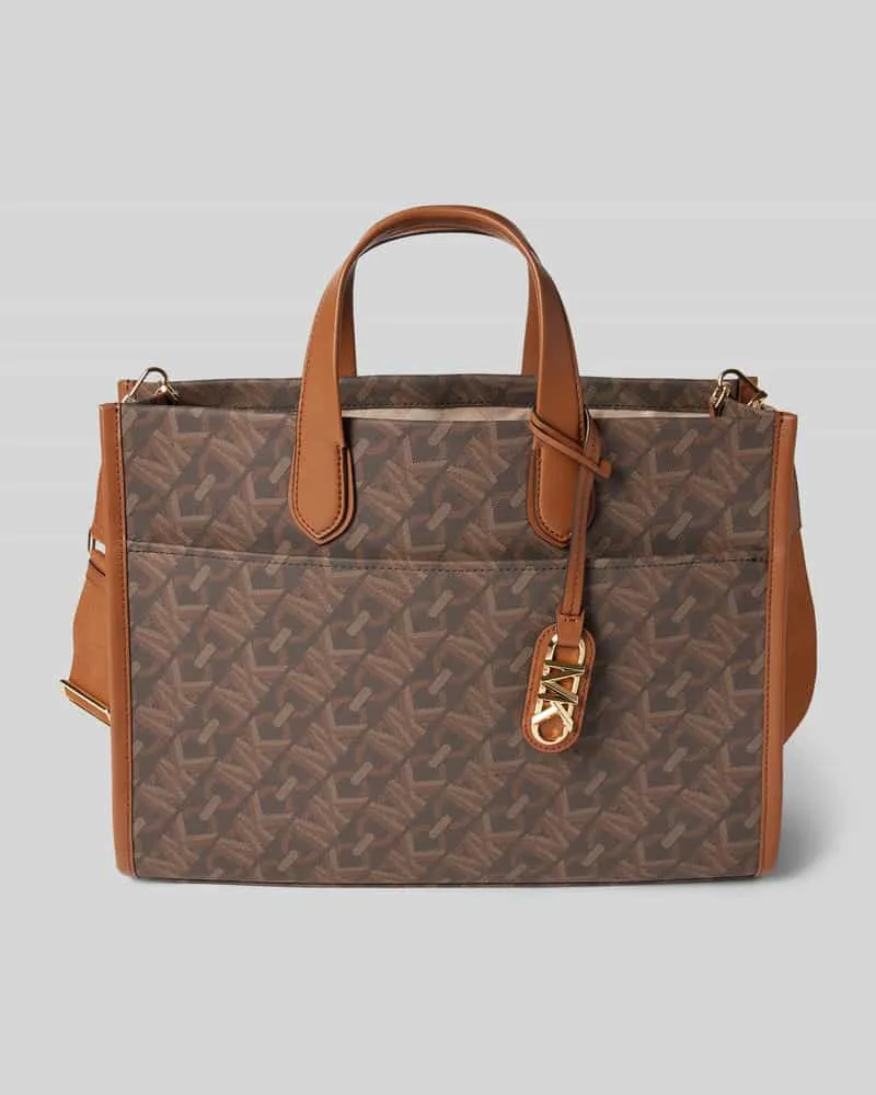 Michael Kors Tote Bag mit Label-Anhänger Modell 'GIGI Dunkelbraun