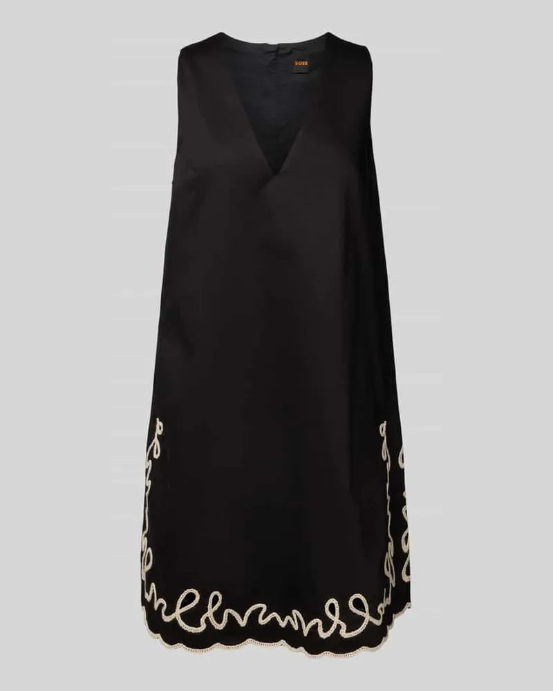 HUGO BOSS Minikleid mit V-Ausschnitt Modell 'Dembrolai Black