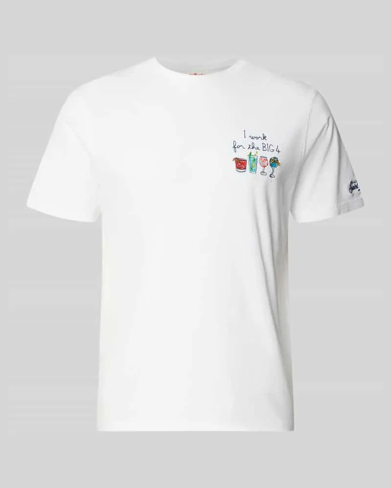 MC2 Saint Barth T-Shirt mit Stitchings Modell 'PORTOFINO Weiss