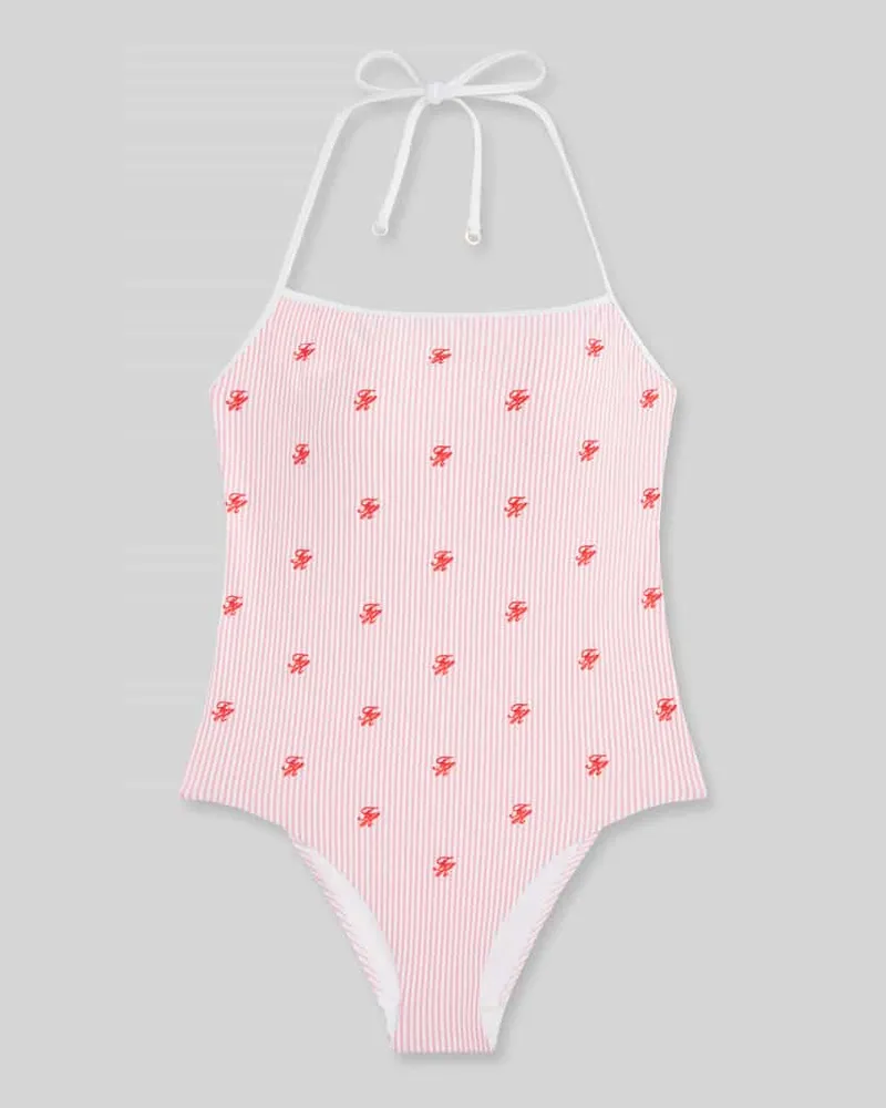 Tommy Hilfiger Badeanzug mit Neckholder Rosa