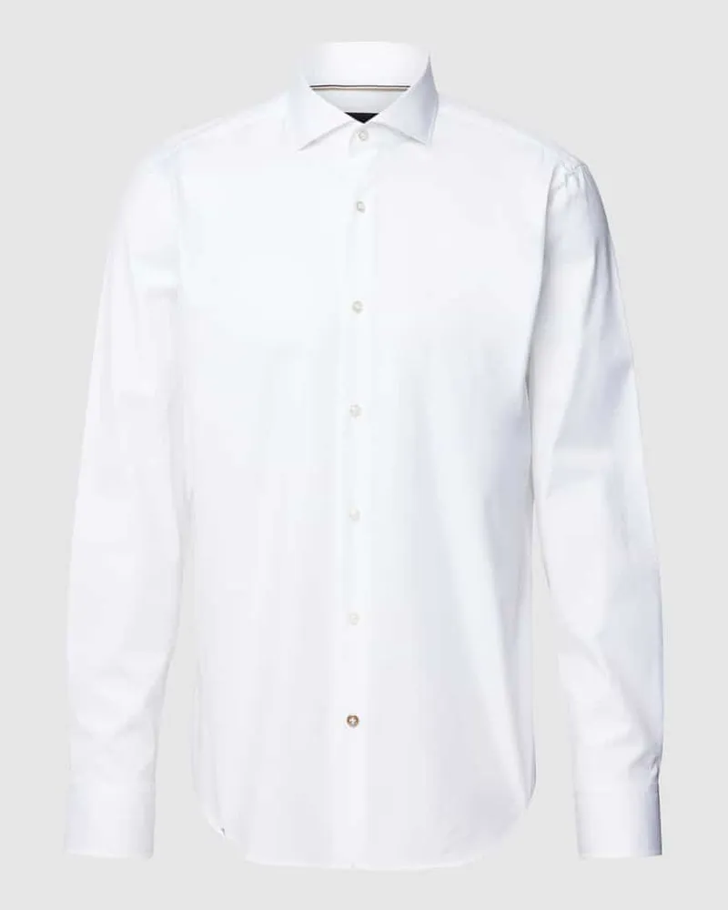 HUGO BOSS Regular Fit Business-Hemd mit Haifischkragen Weiss