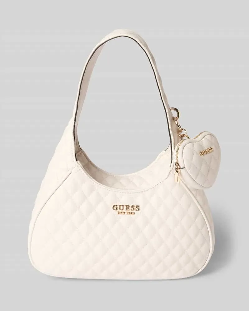 Guess Handtasche mit Steppnähten Modell 'ATABEY HOBO Offwhite