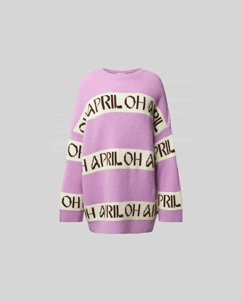 OH APRIL Oversized Pullover in Strick-Optik Lila