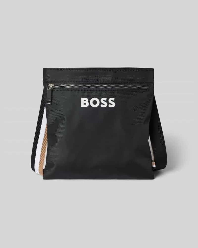 HUGO BOSS Umhängetasche mit kontrastfarbenem Label Print Modell 'CATCH_3.0 Black