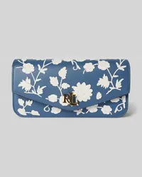 Ralph Lauren Clutch aus echtem Leder Rauchblau