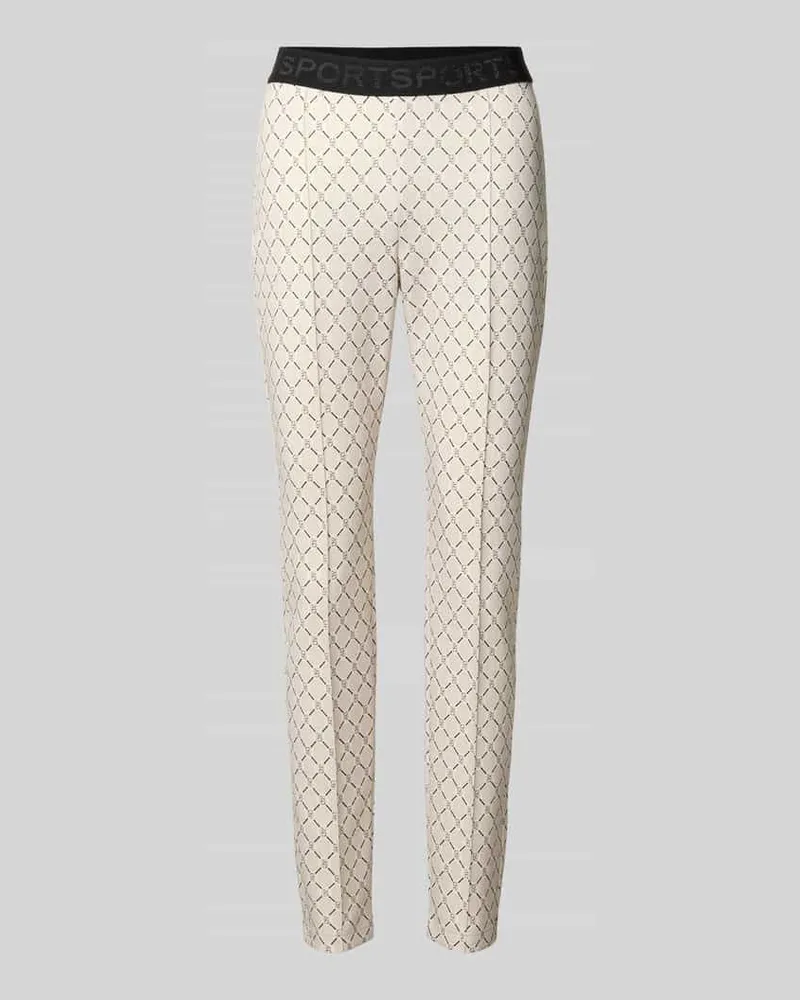 Marc Cain Slim Fit Hose mit Logo-Muster Sand