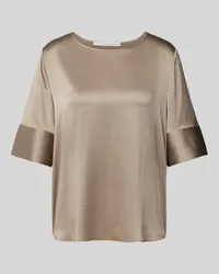 Herzen's Angelegenheit Blusenshirt mit Rundhalsausschnitt aus Seide Taupe