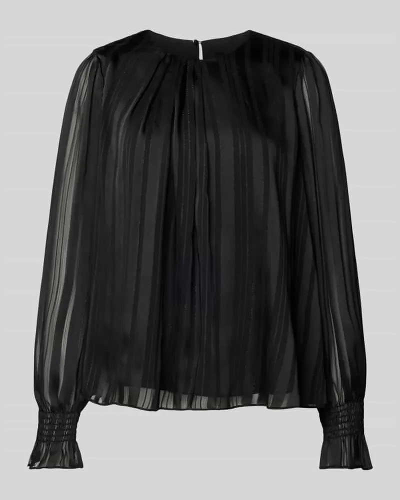 Marc Cain Relaxed Fit Bluse mit gelegten Falten Black
