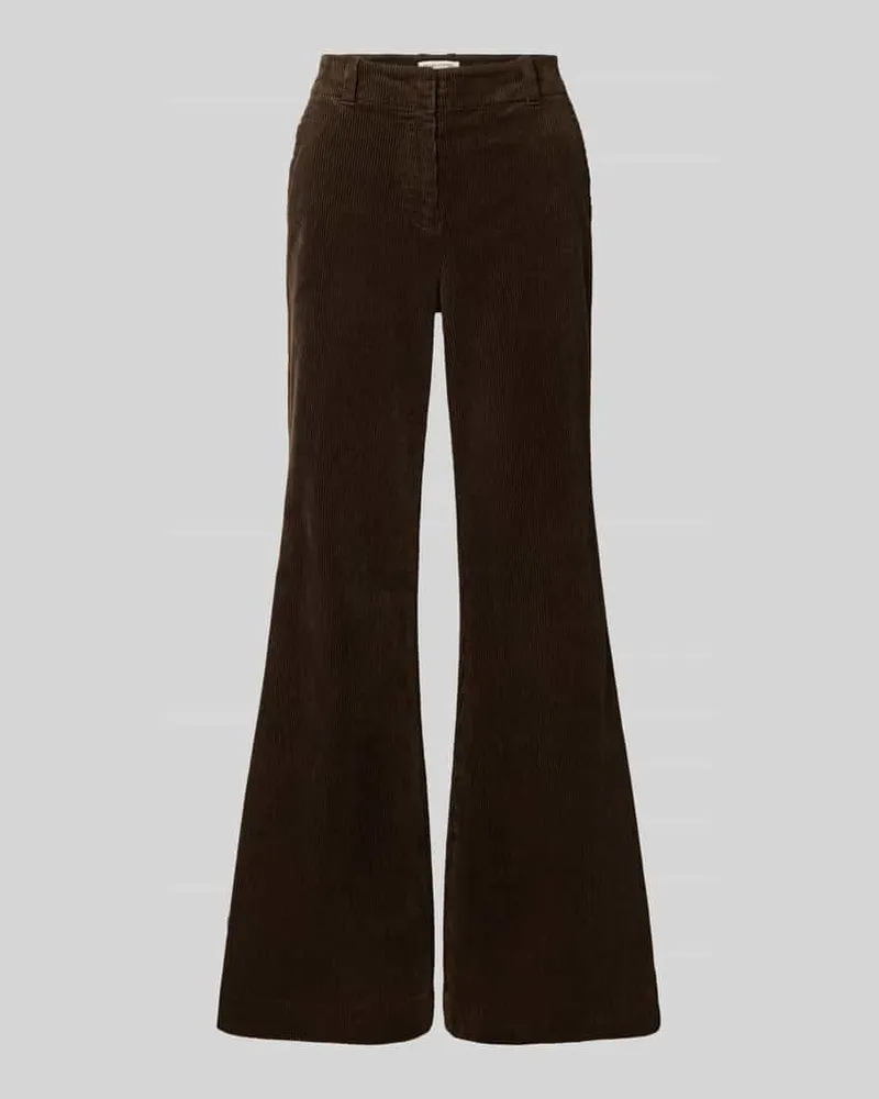 Marc O'Polo Flared Fit Cordhose aus Baumwoll-Mix Dunkelbraun
