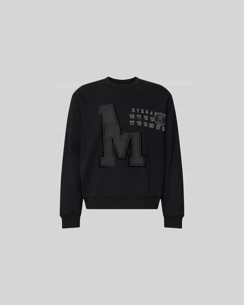 Maison Margiela Sweatshirt mit gerippten Abschlüssen Black