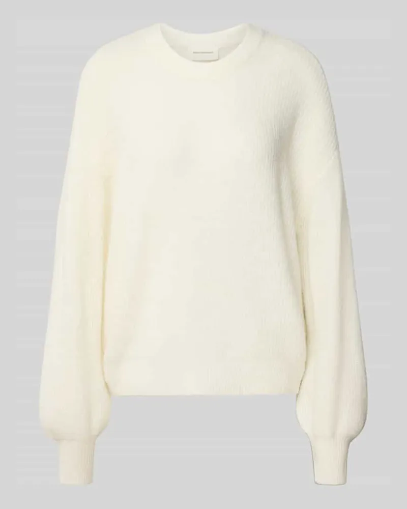 MOSS COPENHAGEN Relaxed Fit Strickpullover mit Alpaka-Anteil Modell 'Gustel Hope Offwhite