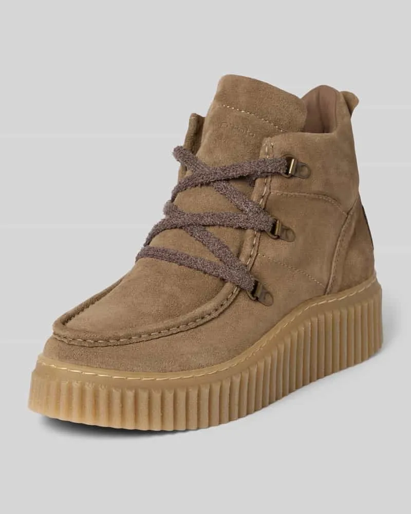 Marc O'Polo Schnürstiefel aus echtem Rindsleder Model 'BIANCA Taupe