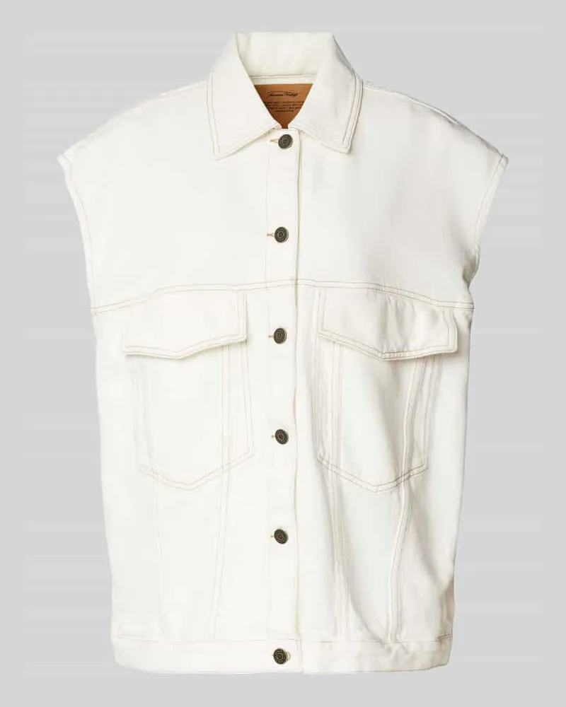 American Vintage Jeansweste mit Brustpattentaschen Modell 'JOZASTREET Offwhite