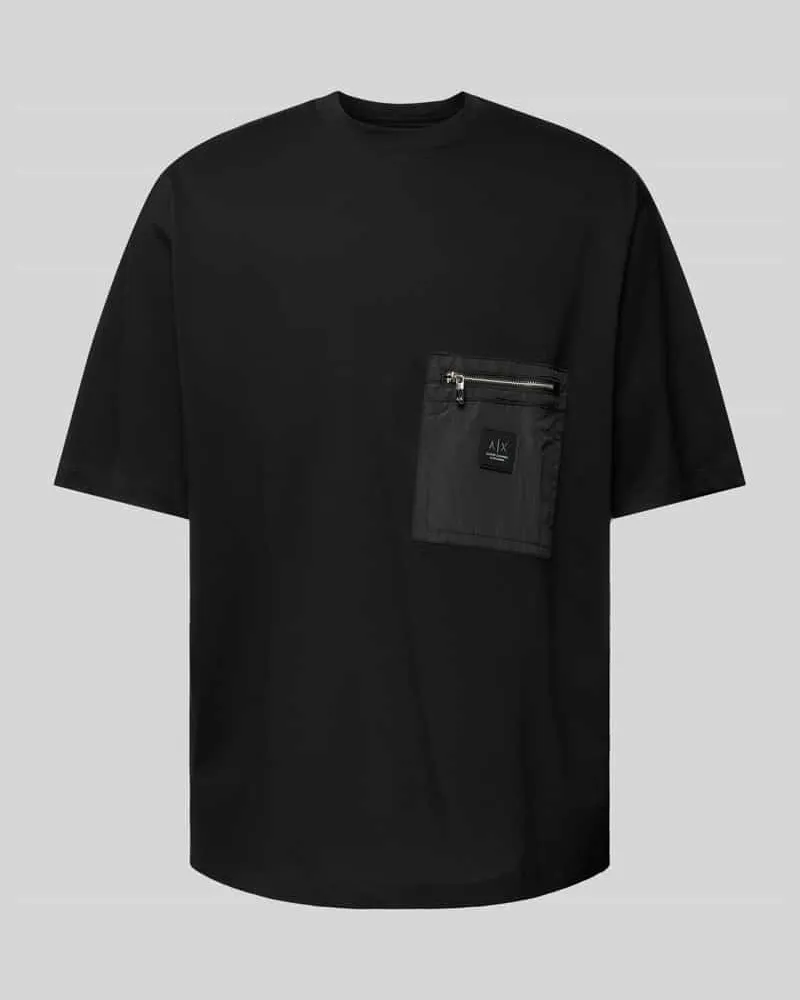 Armani Exchange Oversized T-Shirt mit Label-Patch Black