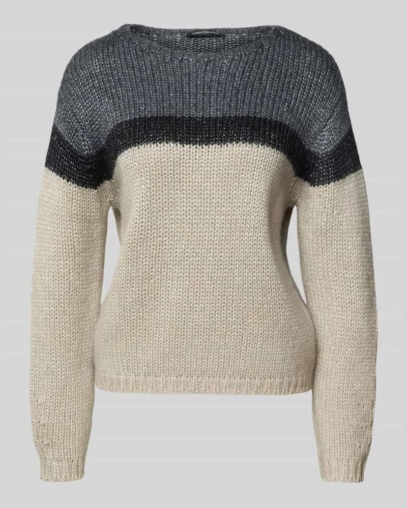 Luisa Cerano Strickpullover mit Rundhalsausschnitt Hellgrau