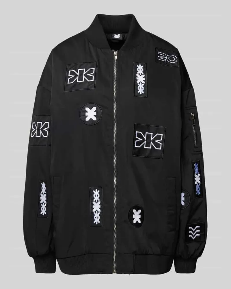 Karo Kauer Bomberjacke mit Label-Patches Black
