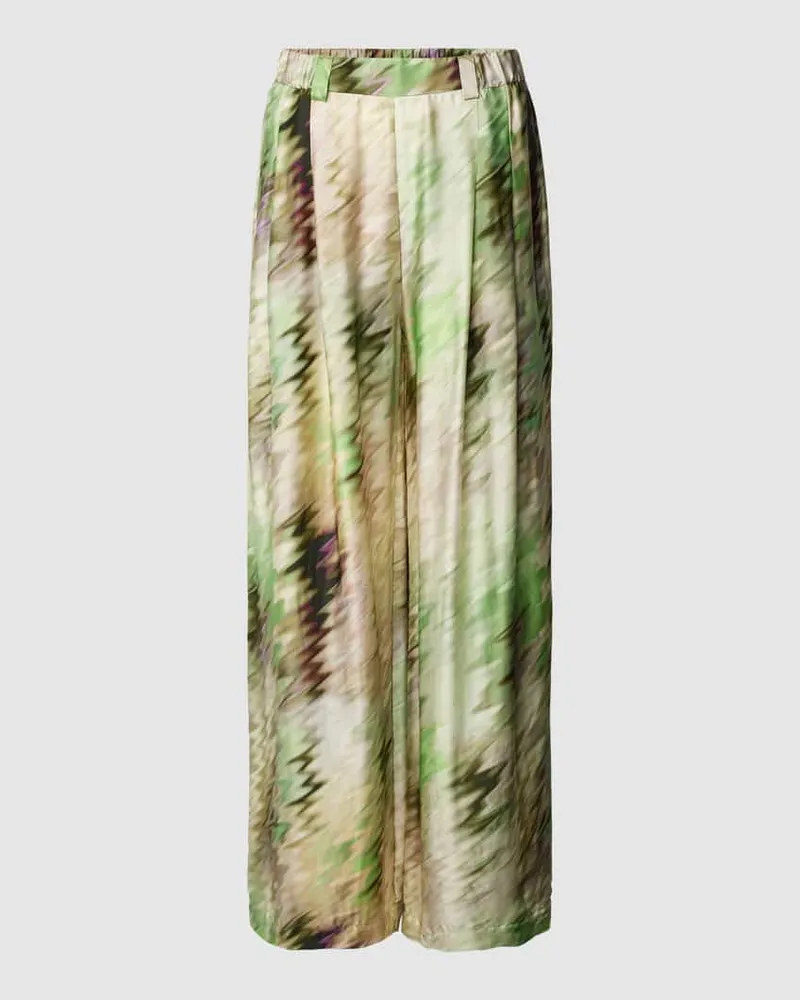 RAFFAELLO ROSSI  Stoffhose aus Viskose mit Allover-Muster Gruen