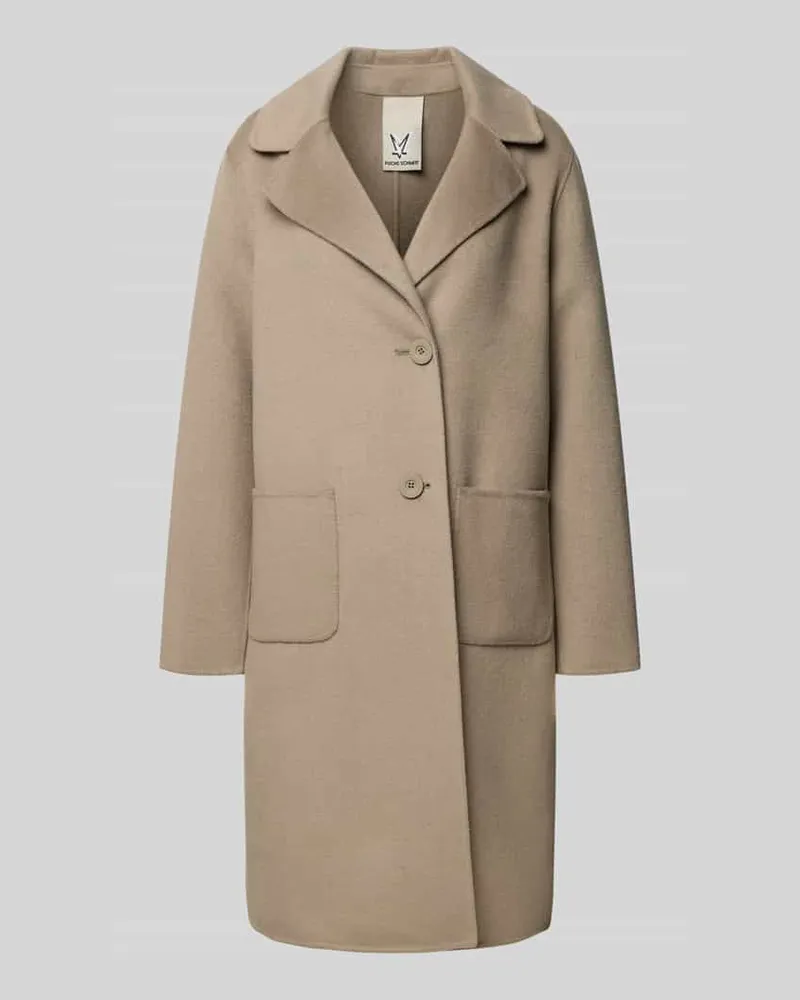 Fuchs Schmitt Regular Fit Mantel aus Woll-Mix mit Reverskragen Taupe