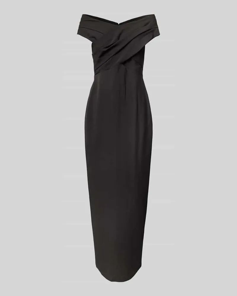 Ralph Lauren Off-Shoulder-Abendkleid mit Teilungsnaht Modell 'IRENE Black