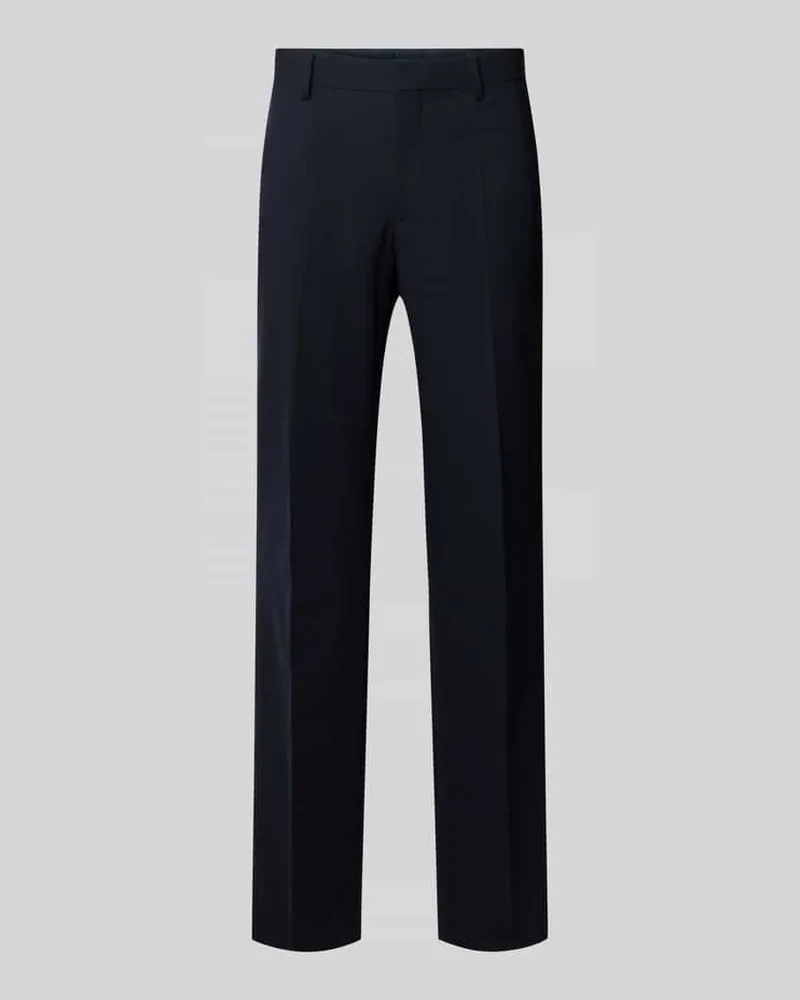 HUGO BOSS Regular Fit Anzughose mit Bügelfalten Modell 'LEON Marine