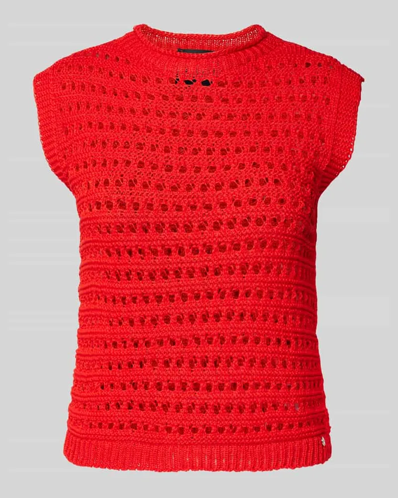 Marc Cain Stricktop mit Lochmuster Rot