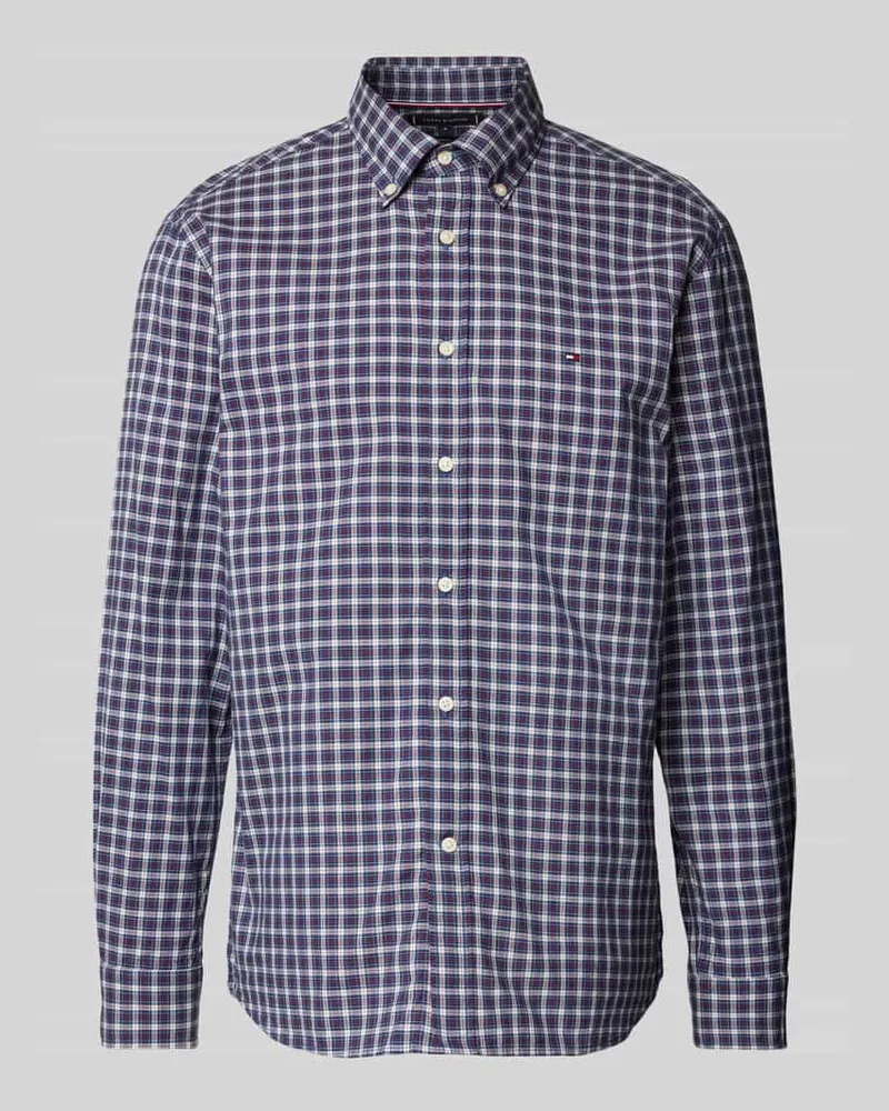 Tommy Hilfiger Regular Fit Freizeithemd mit Button-Down-Kragen Dunkelrot