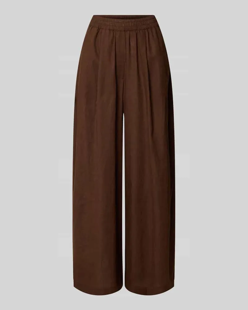 Rich&Royal Wide Fit Leinen-Hose aus Leinen-Mix Hellbraun