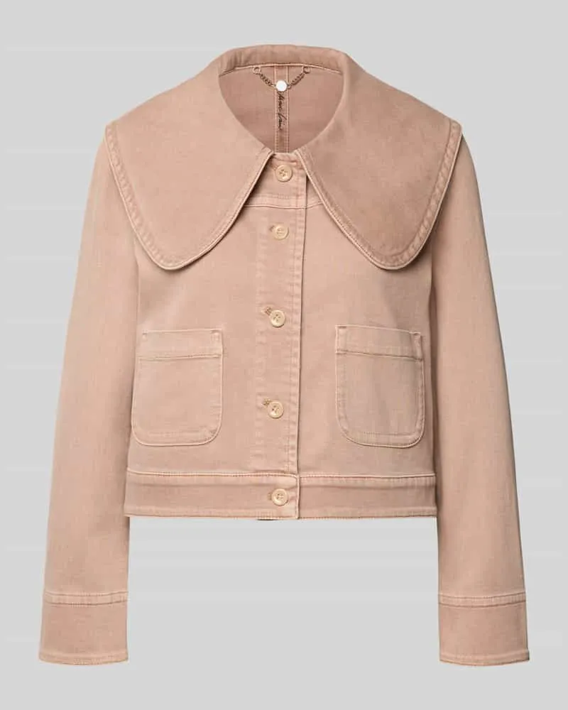 Marc Cain Regular Fit Jeansjacke mit Umlegekragen Beige
