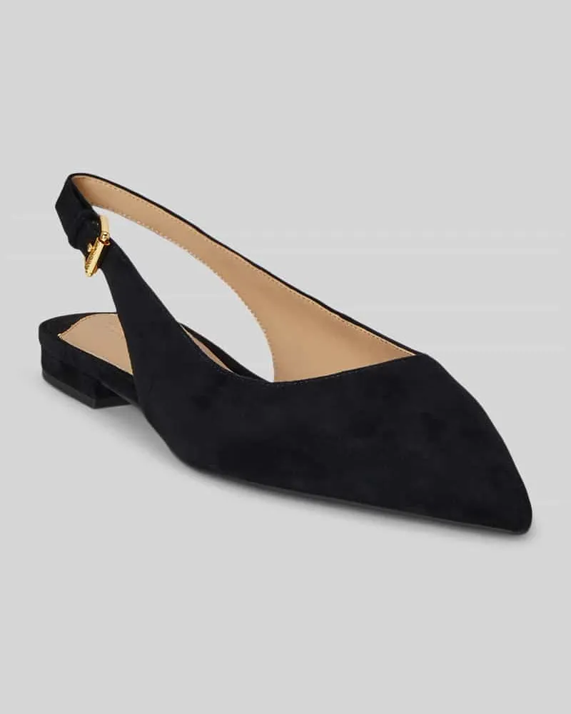 Ralph Lauren Ballerina aus echtem Veloursleder Black