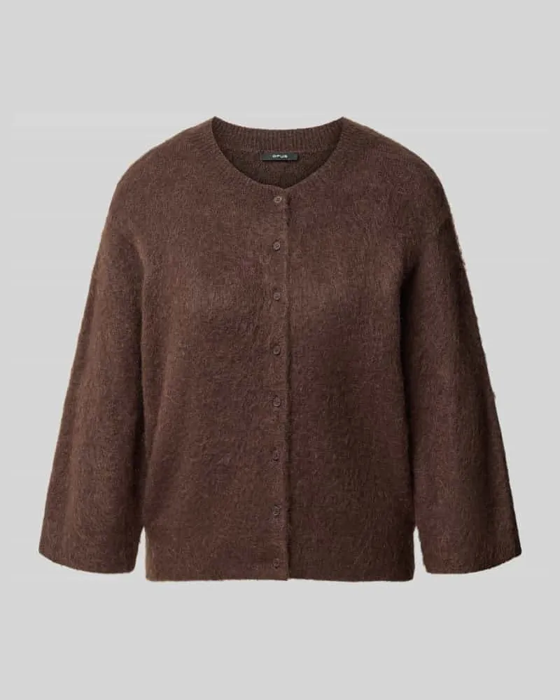 OPUS Strickjacke aus Woll-Mohair-Mix Modell 'Disille Mittelbraun