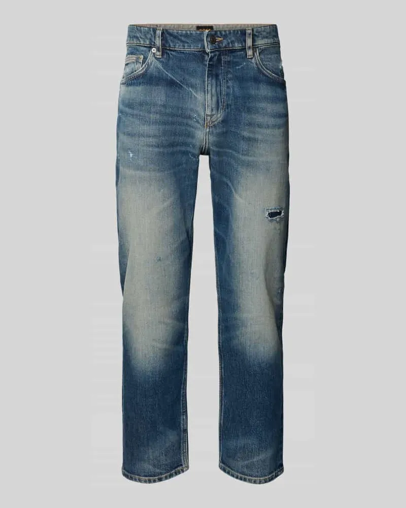 HUGO BOSS Regular Fit Jeans aus Baumwoll-Mix Jeansblau