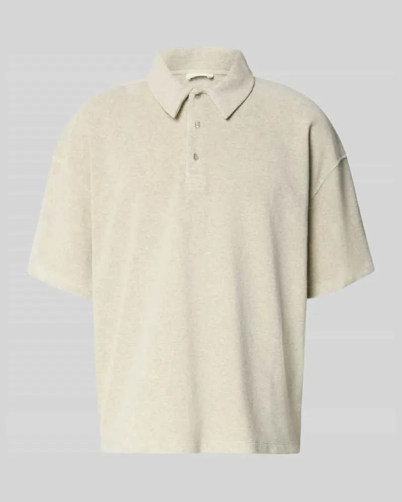 American Vintage Relaxed Fit Poloshirt mit Knopfleiste Modell 'BIEBAY Hellgrau