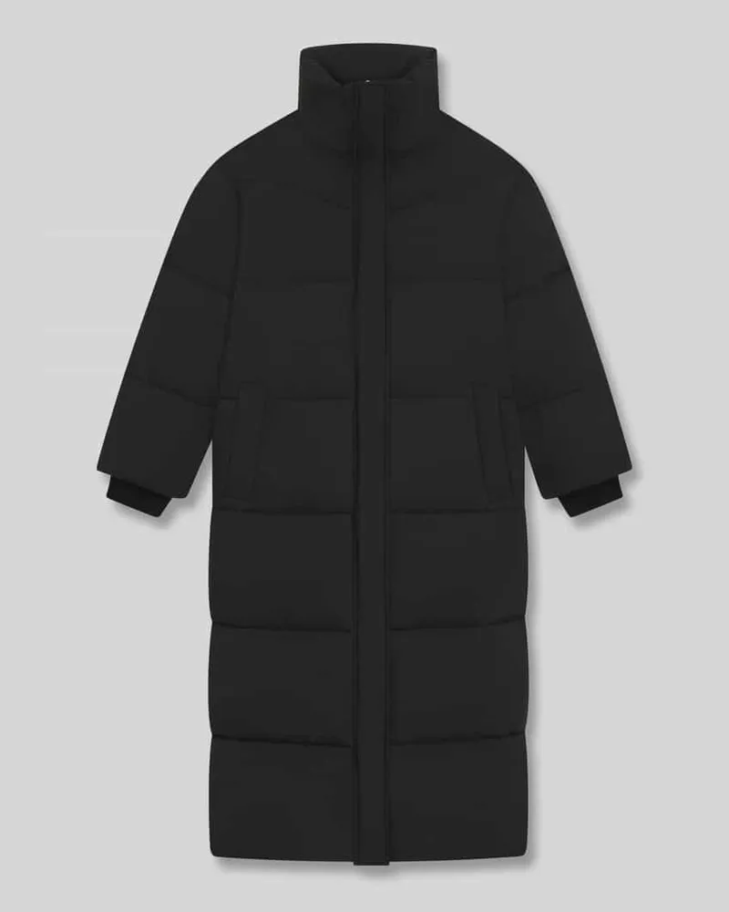 HUGO BOSS Regular Fit Steppmantel mit Stehkragen Black