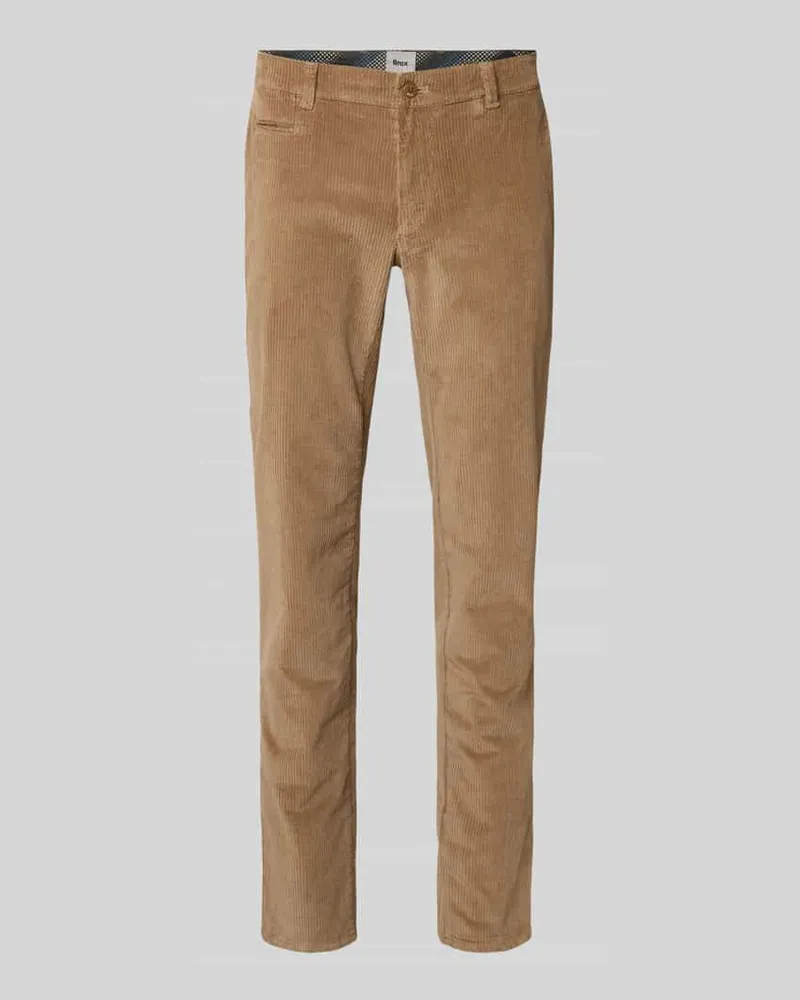 Brax Slim Fit Cordhose mit Gesäßtaschen Modell 'Fabio Beige