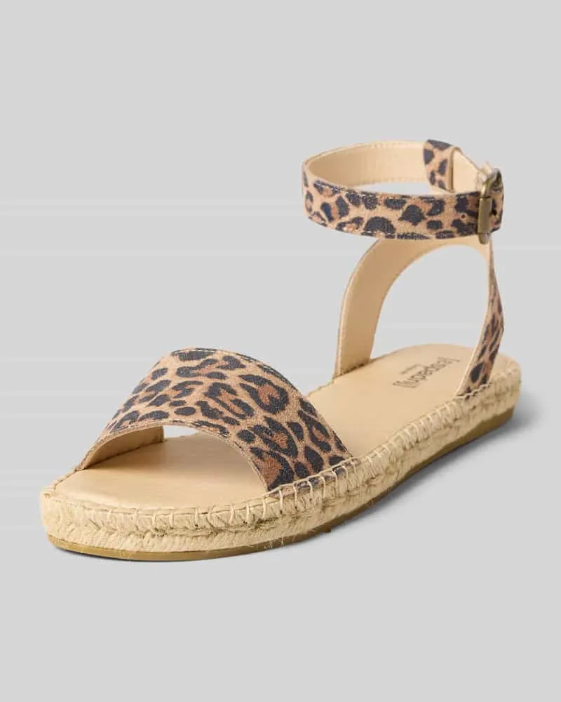 Espadrij Sandalette im Animal-Look Modell 'NIMES LEO Beige