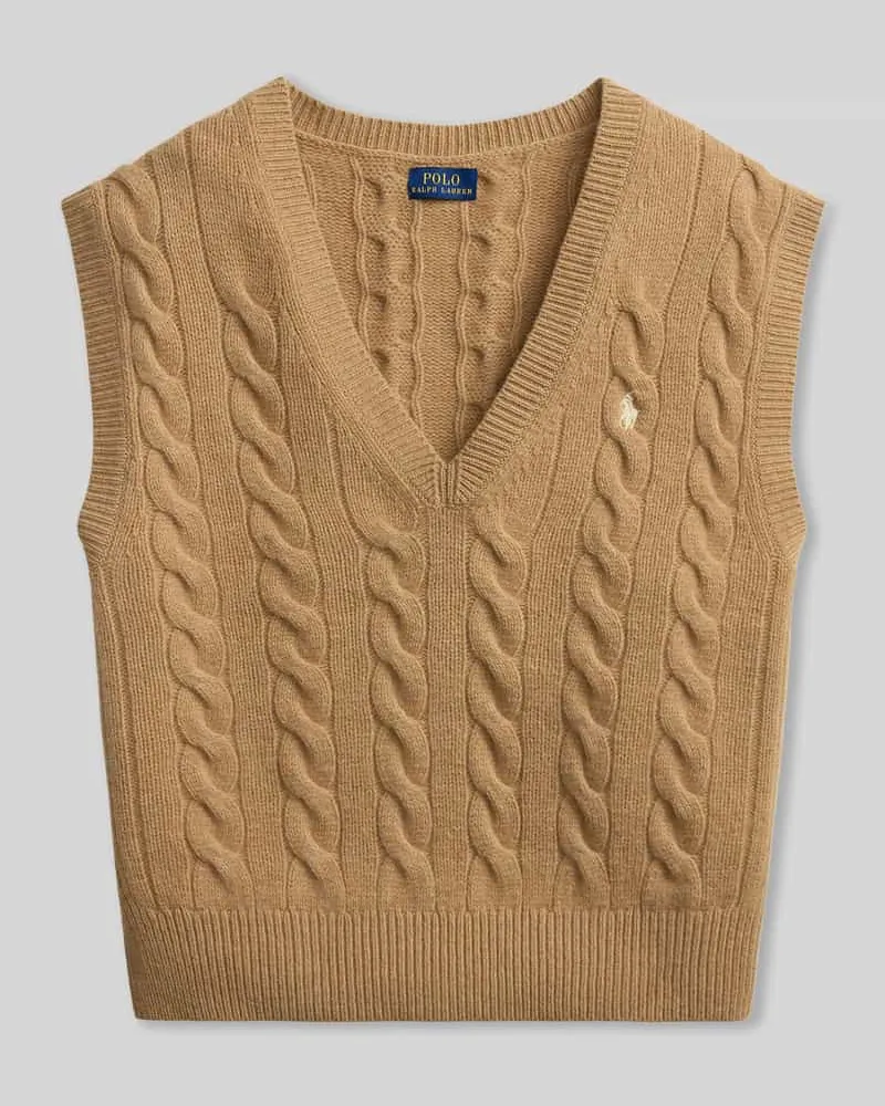 Ralph Lauren Regular Fit Pullunder aus Woll-Kaschmir-Mix Camel