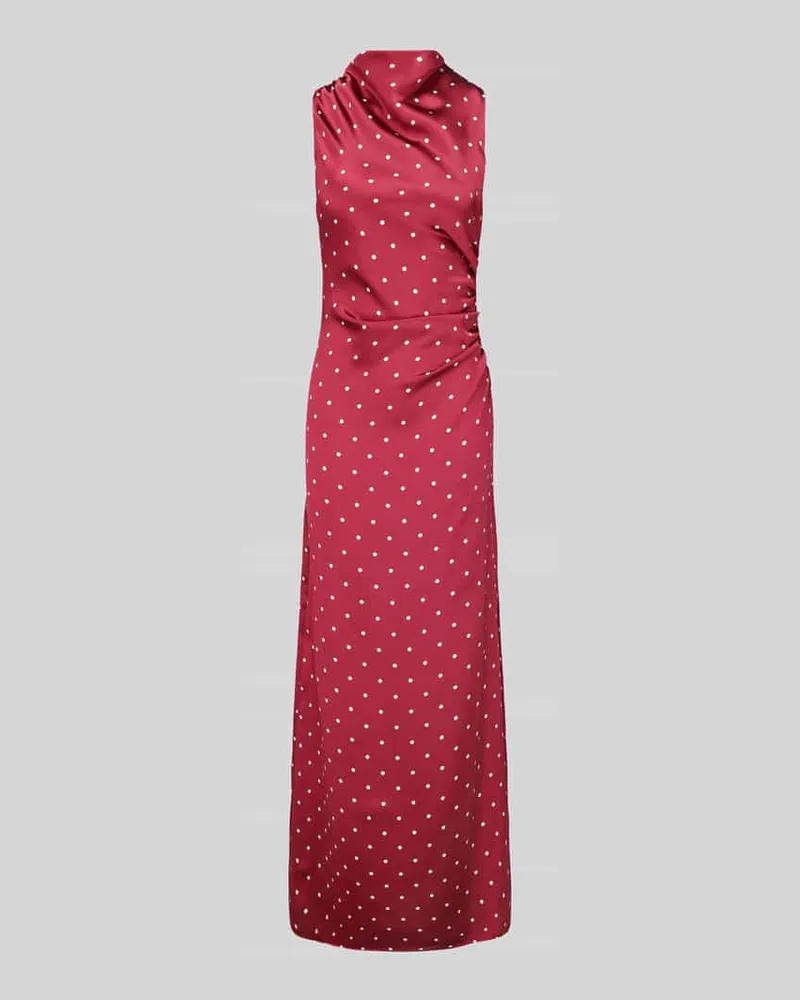 HUGO BOSS Abendkleid mit drapiertem Wasserfallausschnitt Modell 'Kesina-1 Dunkelrot