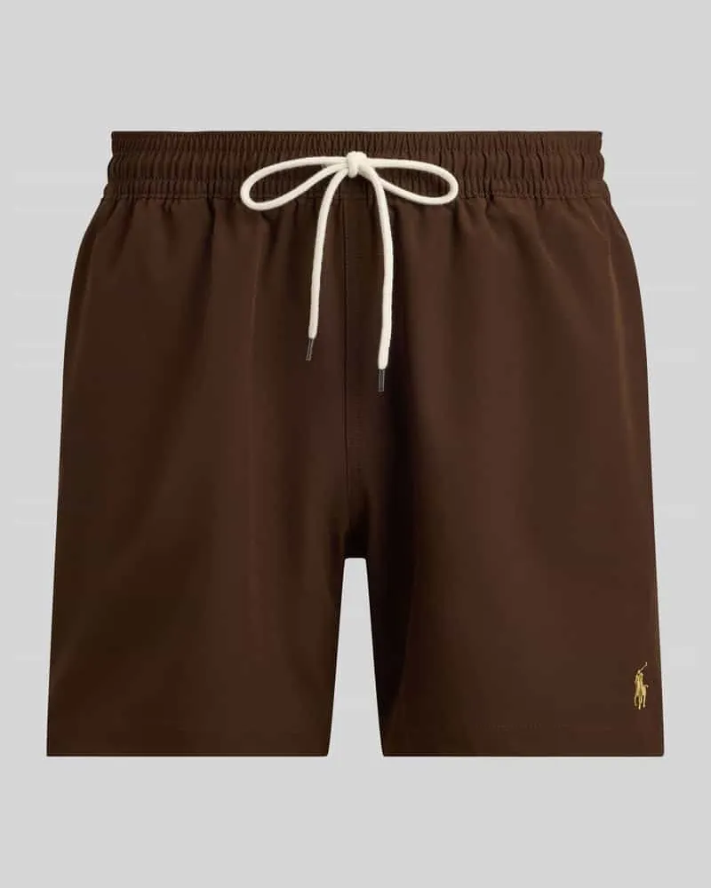 Ralph Lauren Badehose mit Logo-Stitching Mittelbraun