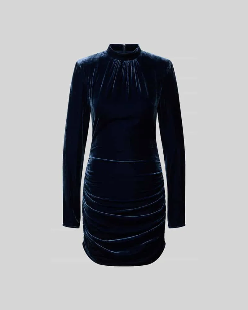 ROTATE Birger Christensen Minikleid mit Stehkragen Graphit