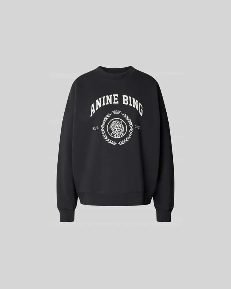 Anine Bing Oversized Fit Sweatshirt mit Logo-Print Black