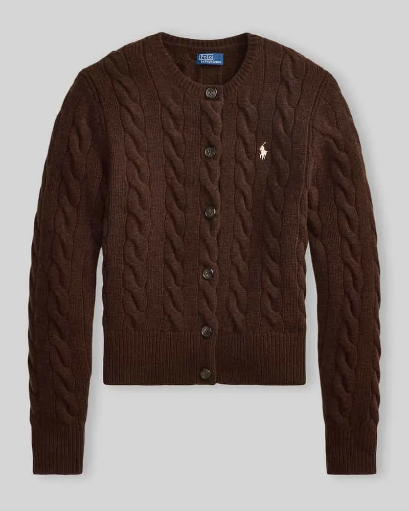Ralph Lauren Regular Fit Strickjacke aus Wolle mit Kaschmir-Anteil Black