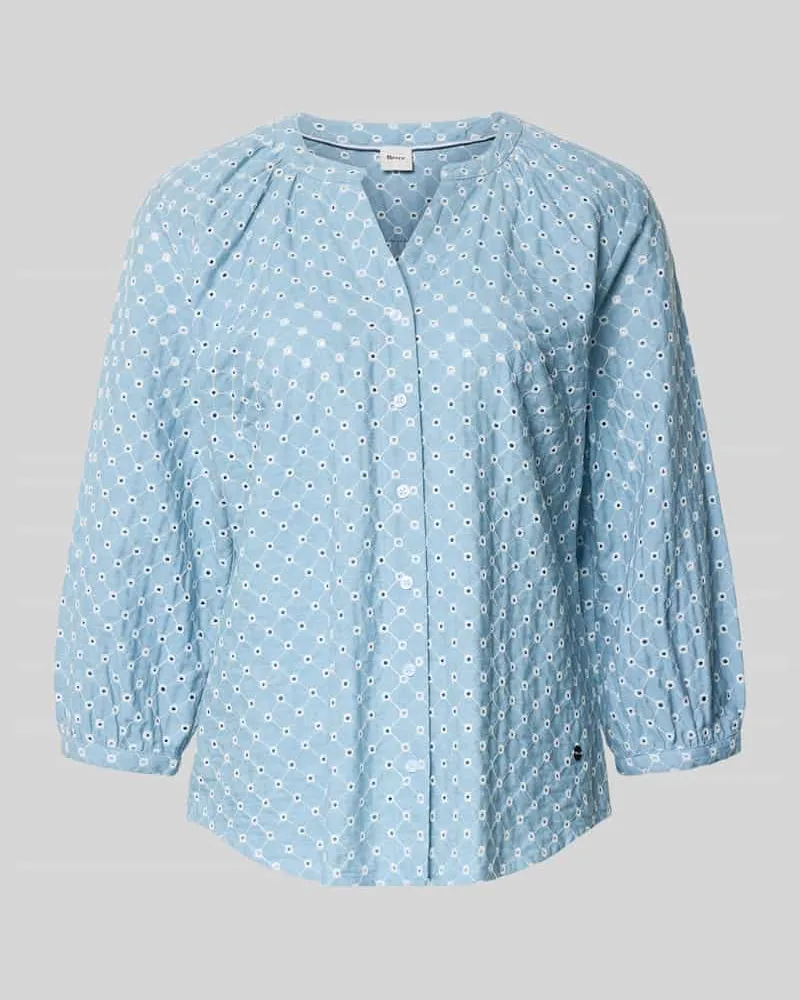 Brax Regular Fit Bluse aus reiner Baumwolle Modell 'VELIA Bleu