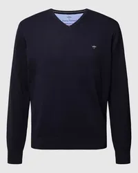 Fynch-Hatton Pullover mit V-Ausschnitt Marine