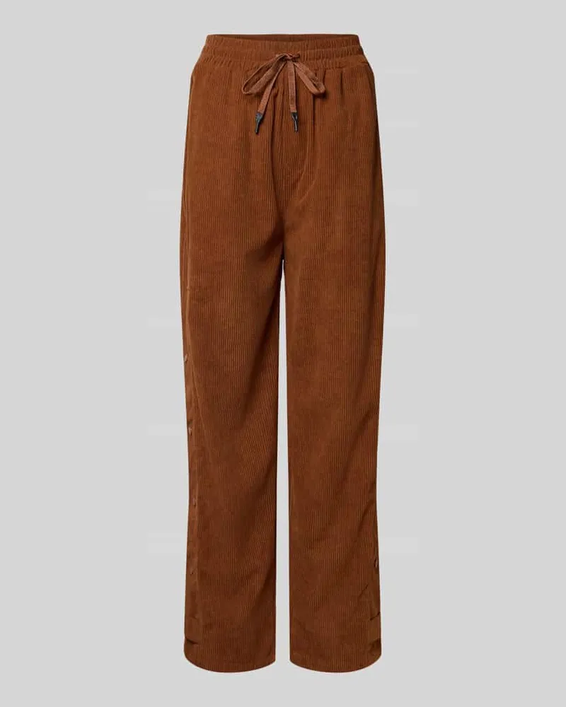 Karo Kauer Cordhose mit elastischem Bund Mittelbraun