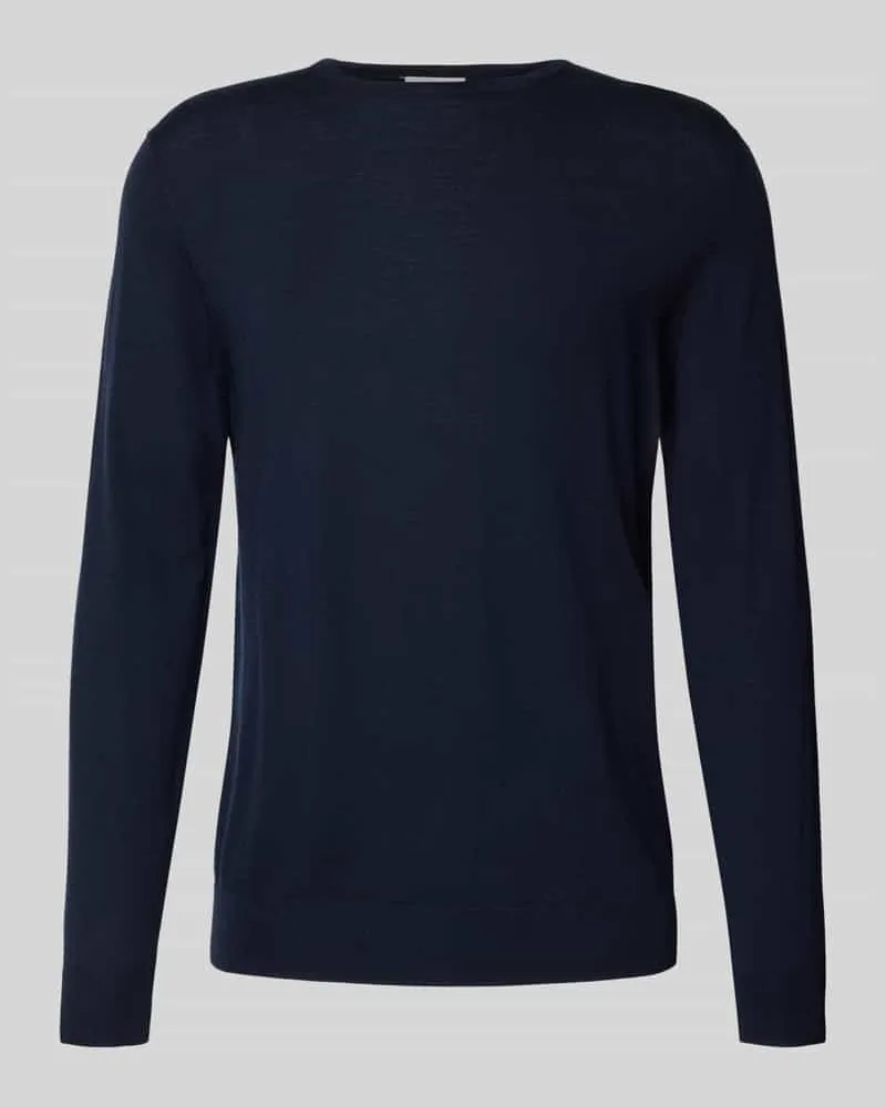 Profuomo Wollpullover mit Rundhalsausschnitt Marine