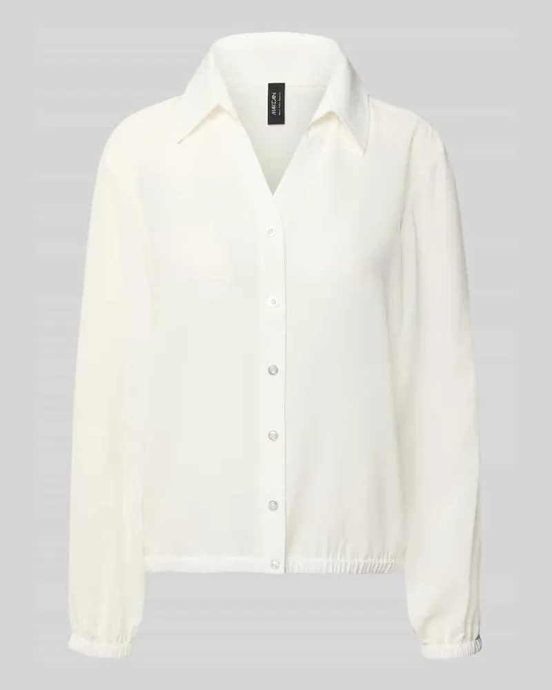 Marc Cain Regular Fit Bluse mit V-Ausschnitt Offwhite