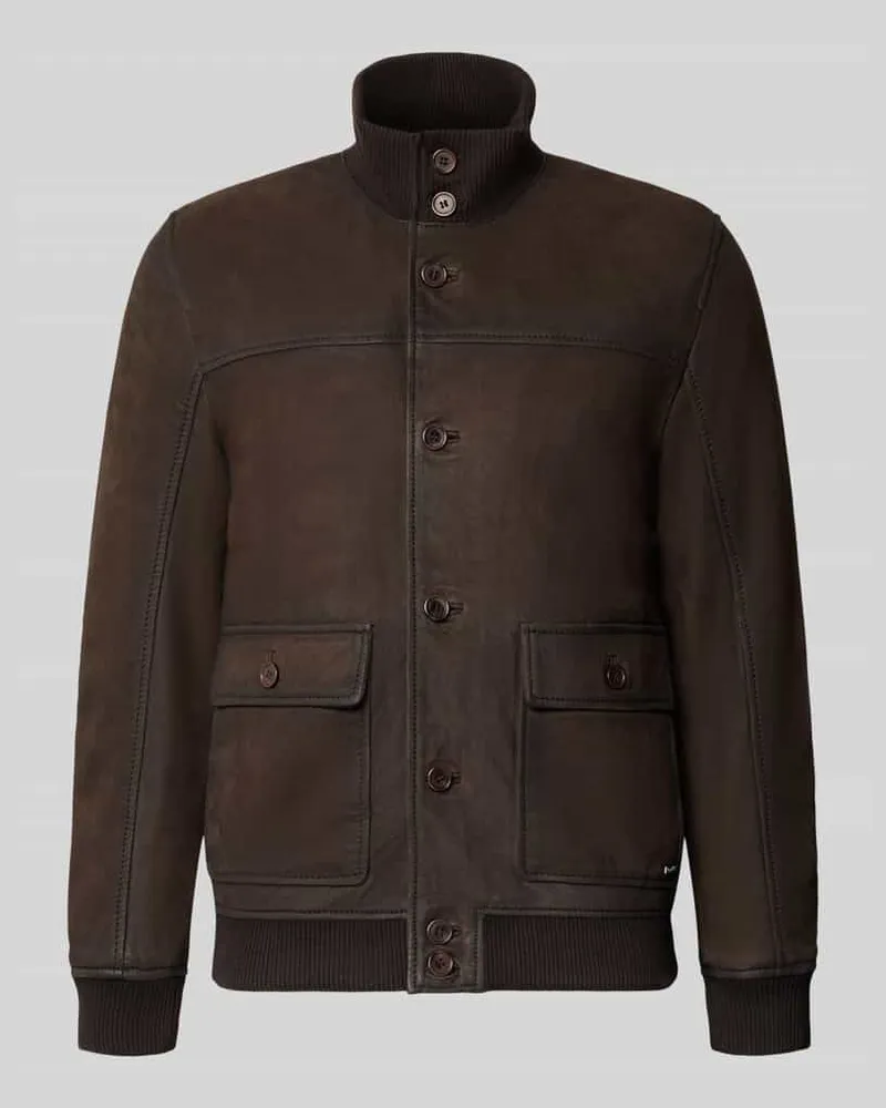 Mauritius Regular Fit Jacke in Leder-Optik Modell 'GORDEN Dunkelbraun