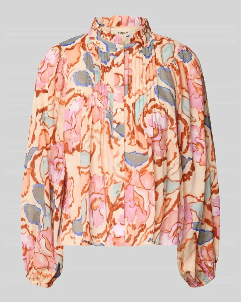 Suncoo Regular Fit Bluse mit Stehkragen Modell 'LEYA Rose