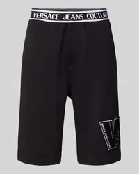 Versace Jeans Sweatshorts mit elastischem Logo-Bund Black